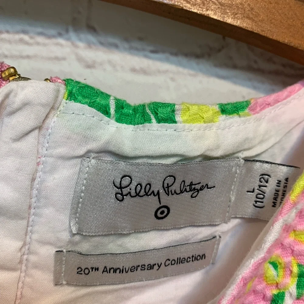 Lilly Pulitzer x Target Flamingo Pink and Green Mini Dress Size L 10 12​